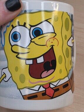 Vintage 2007 SpongeBob SquarePants Ceramic Mug Snowball Fight Patrick Star